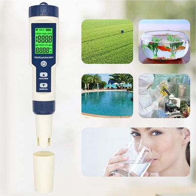 다중 파라미터 pH 미터 5 in 1 TDS/EC/Salinity/TEMP 검사기 교체 가능한 전극
