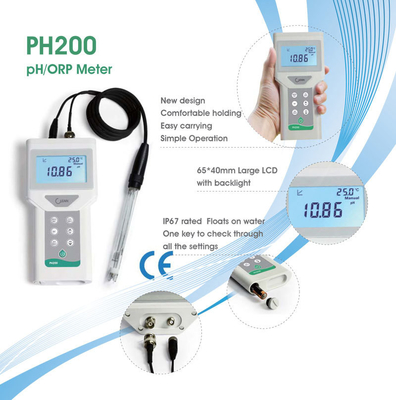 65*40mm 다선 LCD 백라이트 디스플레이와 함께 휴대용 디지털 ORP pH 미터