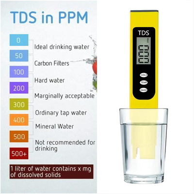 물 처리 산업 표준 및 효율성 155mm 휴대용 TDS PH 컴보 테스트